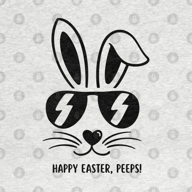 Happy Easter, Peeps. Cool Bunny Easter Design by JK Mercha